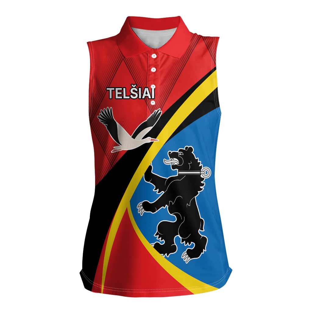 Lithuania Telsiai County Women Sleeveless Polo Shirt Telsiu Apskritis LT17 - Wonder Print Shop