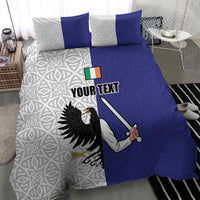 Personalized Ireland Connacht Black Eagle and Armed hand Bedding Set Connachta Flag Style with Celtic Patern