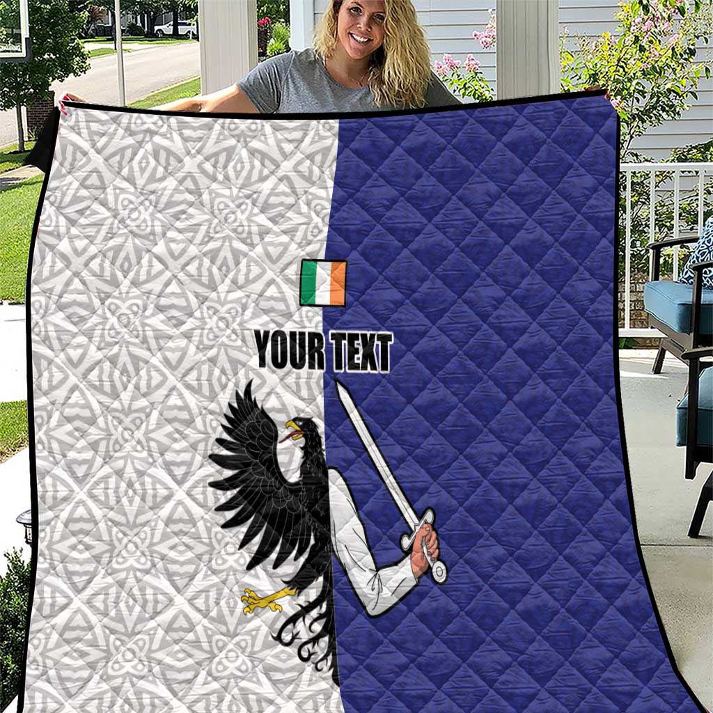 Personalized Ireland Connacht Black Eagle and Armed hand Quilt Connachta Flag Style with Celtic Patern