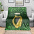 Ireland Leinster Gold Irish Harp with Shamrock Blanket Laighin Flag With Shamrock Patern