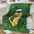 Ireland Leinster Gold Irish Harp with Shamrock Blanket Laighin Flag With Shamrock Patern