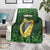 Ireland Leinster Gold Irish Harp with Shamrock Blanket Laighin Flag With Shamrock Patern