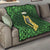 Ireland Leinster Gold Irish Harp with Shamrock Quilt Laighin Flag With Shamrock Patern