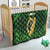 Ireland Leinster Gold Irish Harp with Shamrock Quilt Laighin Flag With Shamrock Patern