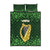 Ireland Leinster Gold Irish Harp with Shamrock Quilt Bed Set Laighin Flag With Shamrock Patern