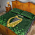 Ireland Leinster Gold Irish Harp with Shamrock Quilt Bed Set Laighin Flag With Shamrock Patern