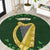 Ireland Leinster Gold Irish Harp with Shamrock Round Carpet Laighin Flag With Shamrock Patern