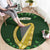 Ireland Leinster Gold Irish Harp with Shamrock Round Carpet Laighin Flag With Shamrock Patern