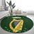 Ireland Leinster Gold Irish Harp with Shamrock Round Carpet Laighin Flag With Shamrock Patern