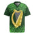 Ireland Leinster Gold Irish Harp with Shamrock Rugby Jersey Laighin Flag With Shamrock Patern