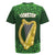 Ireland Leinster Gold Irish Harp with Shamrock Rugby Jersey Laighin Flag With Shamrock Patern