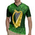 Ireland Leinster Gold Irish Harp with Shamrock Rugby Jersey Laighin Flag With Shamrock Patern