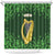 Ireland Leinster Gold Irish Harp with Shamrock Shower Curtain Laighin Flag With Shamrock Patern