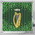 Ireland Leinster Gold Irish Harp with Shamrock Shower Curtain Laighin Flag With Shamrock Patern