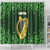 Ireland Leinster Gold Irish Harp with Shamrock Shower Curtain Laighin Flag With Shamrock Patern