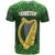 Ireland Leinster Gold Irish Harp with Shamrock T Shirt Laighin Flag With Shamrock Patern