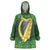 Ireland Leinster Gold Irish Harp with Shamrock Wearable Blanket Hoodie Laighin Flag With Shamrock Patern