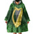 Ireland Leinster Gold Irish Harp with Shamrock Wearable Blanket Hoodie Laighin Flag With Shamrock Patern