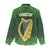 Ireland Leinster Gold Irish Harp with Shamrock Women Casual Shirt Laighin Flag With Shamrock Patern