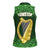 Ireland Leinster Gold Irish Harp with Shamrock Women Sleeveless Polo Shirt Laighin Flag With Shamrock Patern