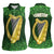 Ireland Leinster Gold Irish Harp with Shamrock Women Sleeveless Polo Shirt Laighin Flag With Shamrock Patern