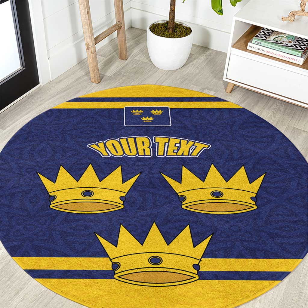 Personalized Ireland Munster Three Gold Crowns Round Carpet An Mhumhain Flag Three Gold Crowns