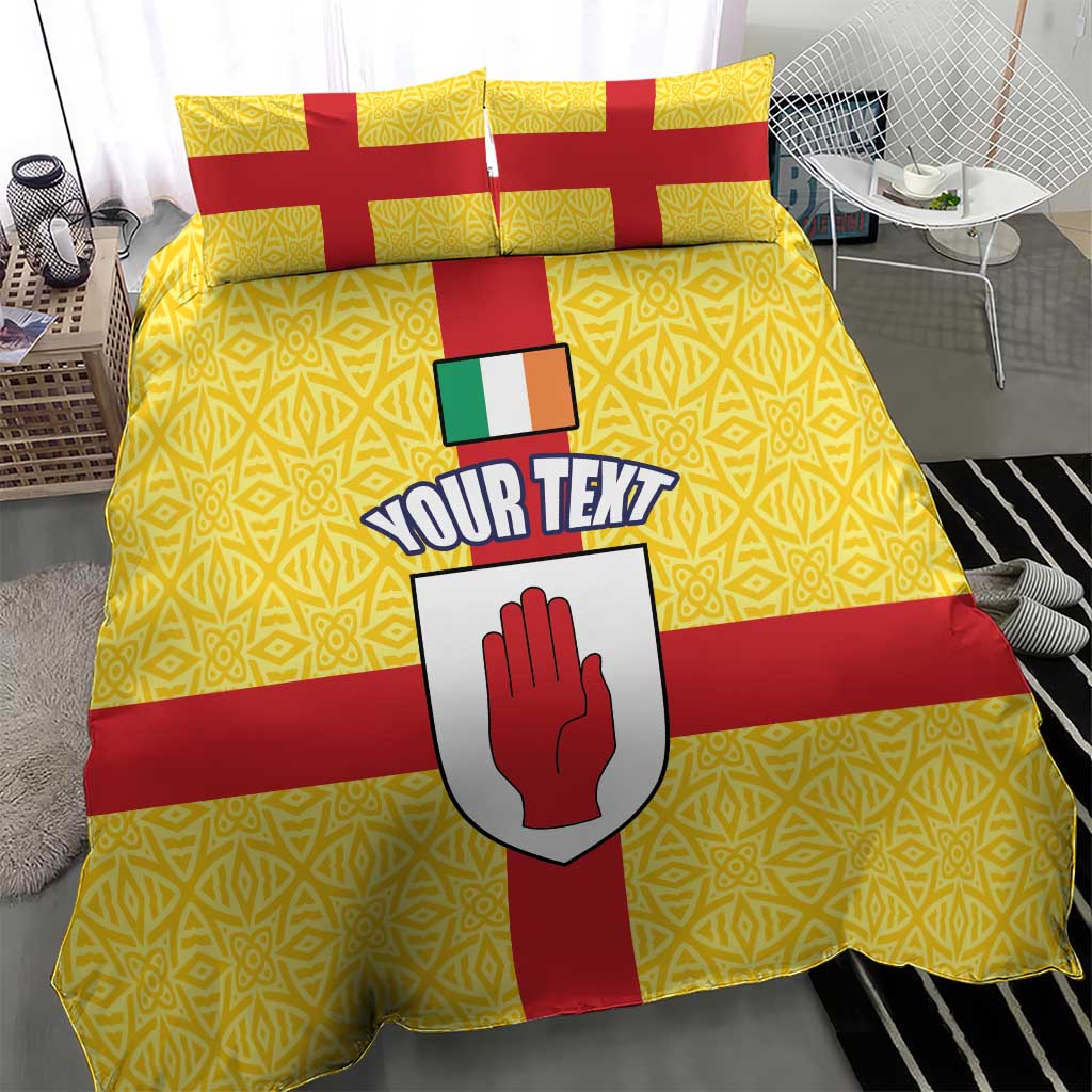 Personalized Ireland Ulster Bedding Set Ulaidh Flag With Celtic Patern