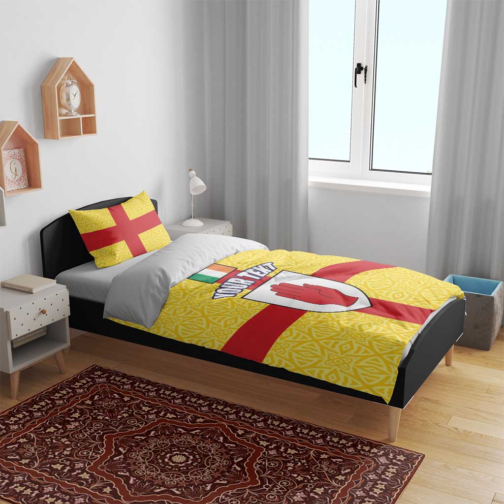 Personalized Ireland Ulster Bedding Set Ulaidh Flag With Celtic Patern