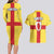 Personalized Ireland Ulster Couples Matching Long Sleeve Bodycon Dress and Hawaiian Shirt Ulaidh Flag With Celtic Patern