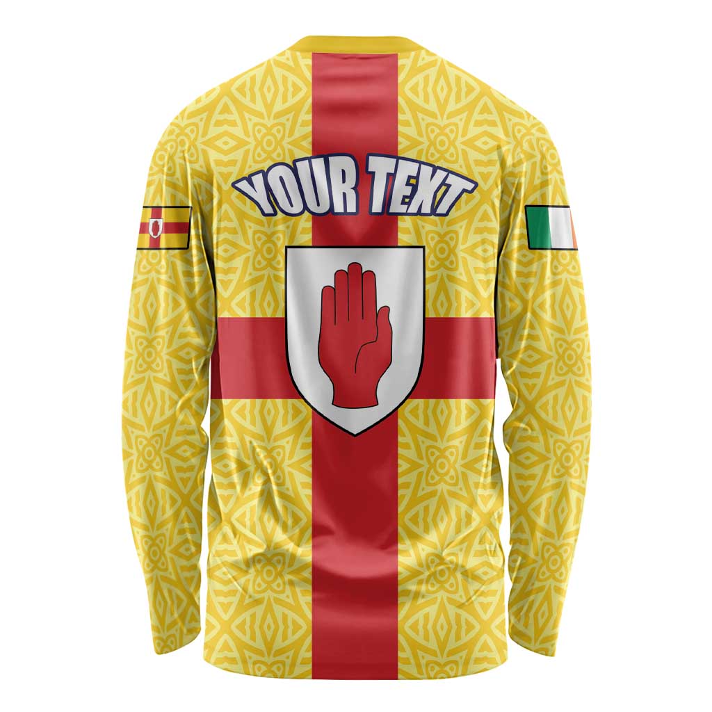 Personalized Ireland Ulster Long Sleeve Shirt Ulaidh Flag With Celtic Patern