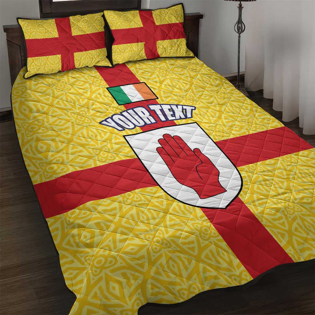 Personalized Ireland Ulster Quilt Bed Set Ulaidh Flag With Celtic Patern