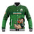 Custom Ireland Rugby with Celtic Pattern Baseball Jacket Shamrock Go Champions