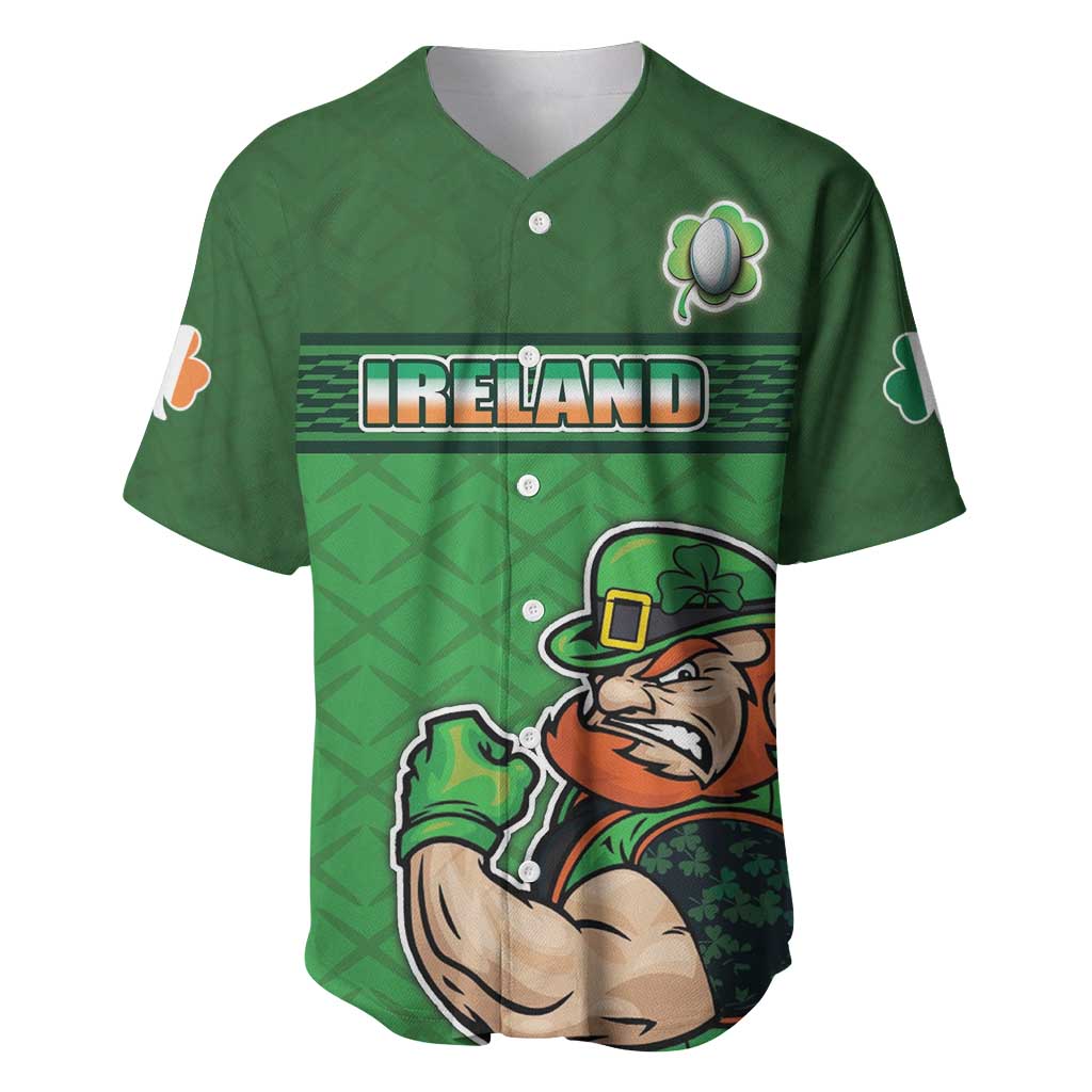 Custom Ireland Rugby with Celtic Pattern Baseball Jersey Shamrock Go Champions