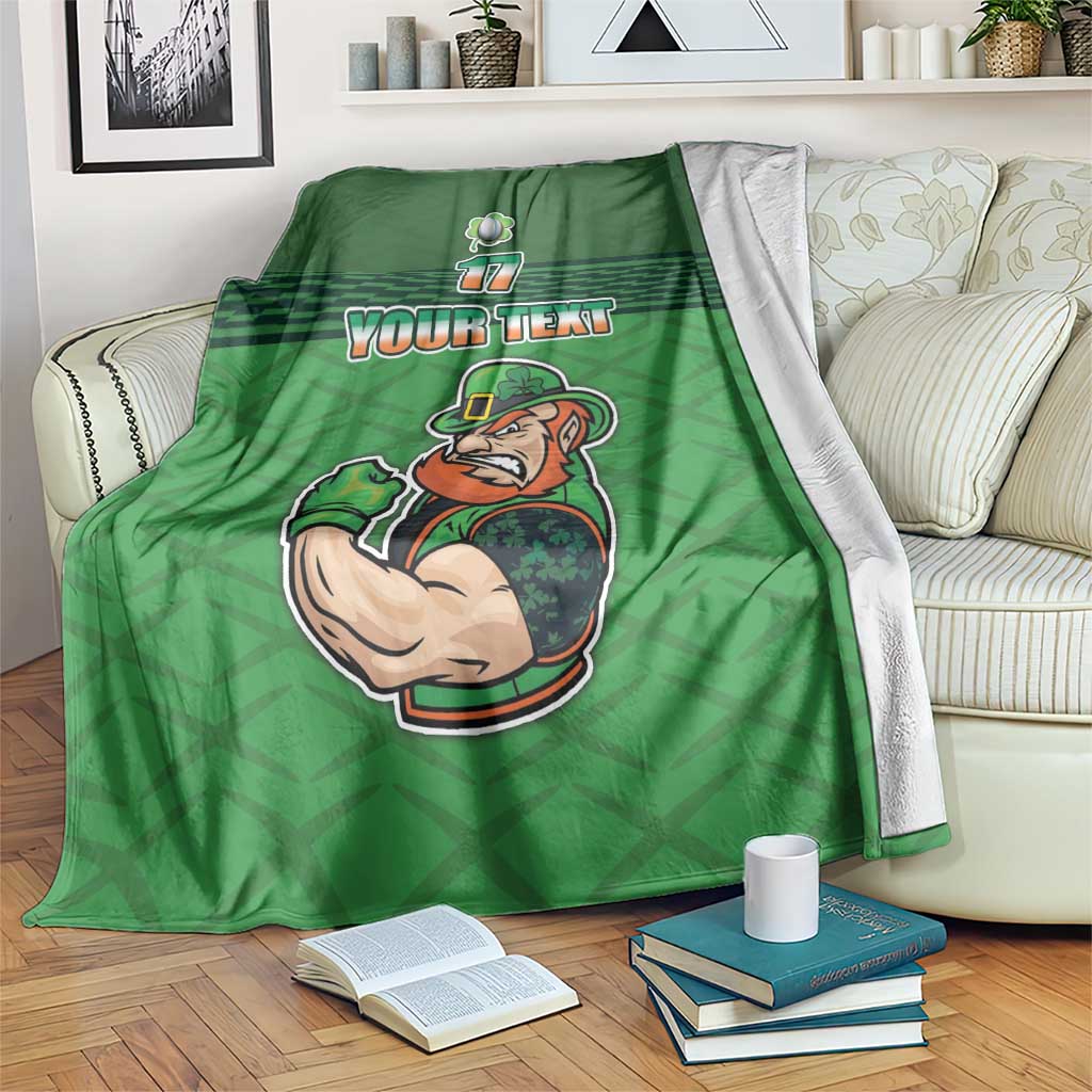 Custom Ireland Rugby with Celtic Pattern Blanket Shamrock Go Champions