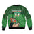 Custom Ireland Rugby with Celtic Pattern Bomber Jacket Shamrock Go Champions