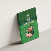 Custom Ireland Rugby with Celtic Pattern Canvas Wall Art Shamrock Go Champions