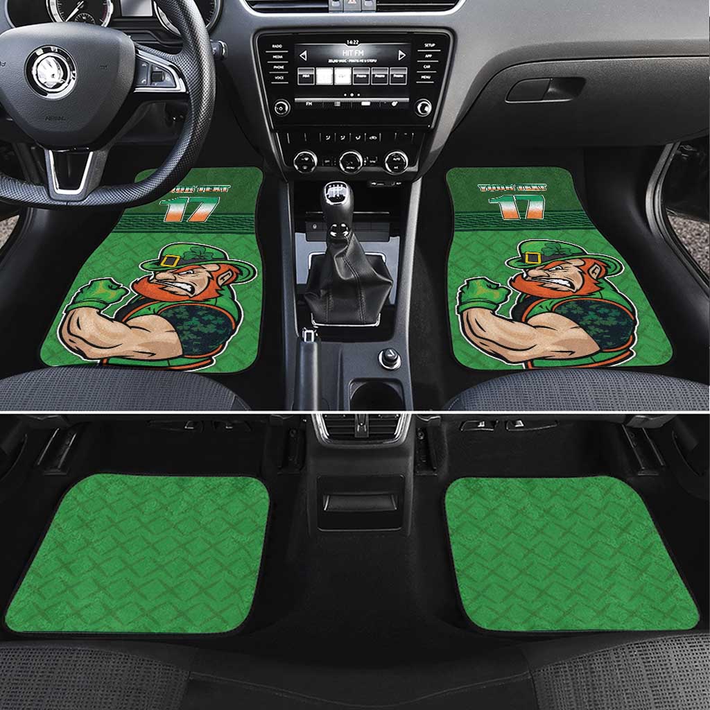 Custom Ireland Rugby with Celtic Pattern Car Mats Shamrock Go Champions