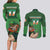 Custom Ireland Rugby with Celtic Pattern Couples Matching Long Sleeve Bodycon Dress and Long Sleeve Button Shirt Shamrock Go Champions