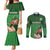 Custom Ireland Rugby with Celtic Pattern Couples Matching Mermaid Dress and Long Sleeve Button Shirt Shamrock Go Champions