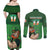 Custom Ireland Rugby with Celtic Pattern Couples Matching Off Shoulder Maxi Dress and Long Sleeve Button Shirt Shamrock Go Champions