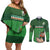 Custom Ireland Rugby with Celtic Pattern Couples Matching Off Shoulder Short Dress and Long Sleeve Button Shirt Shamrock Go Champions