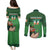 Custom Ireland Rugby with Celtic Pattern Couples Matching Puletasi and Long Sleeve Button Shirt Shamrock Go Champions