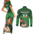 Custom Ireland Rugby with Celtic Pattern Couples Matching Short Sleeve Bodycon Dress and Long Sleeve Button Shirt Shamrock Go Champions