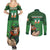 Custom Ireland Rugby with Celtic Pattern Couples Matching Summer Maxi Dress and Long Sleeve Button Shirt Shamrock Go Champions