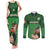 Custom Ireland Rugby with Celtic Pattern Couples Matching Tank Maxi Dress and Long Sleeve Button Shirt Shamrock Go Champions