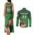 Custom Ireland Rugby with Celtic Pattern Couples Matching Tank Maxi Dress and Long Sleeve Button Shirt Shamrock Go Champions