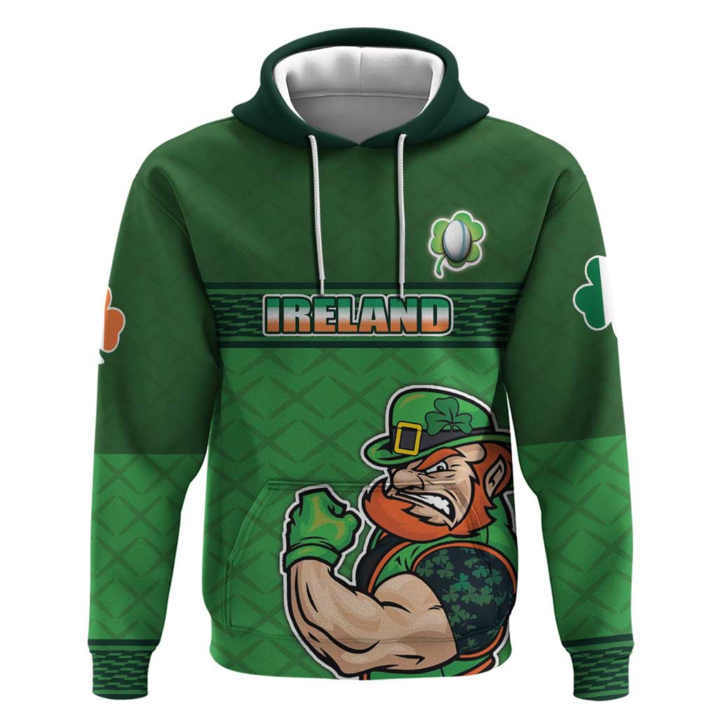 Custom Ireland Rugby with Celtic Pattern Hoodie Shamrock Go Champions