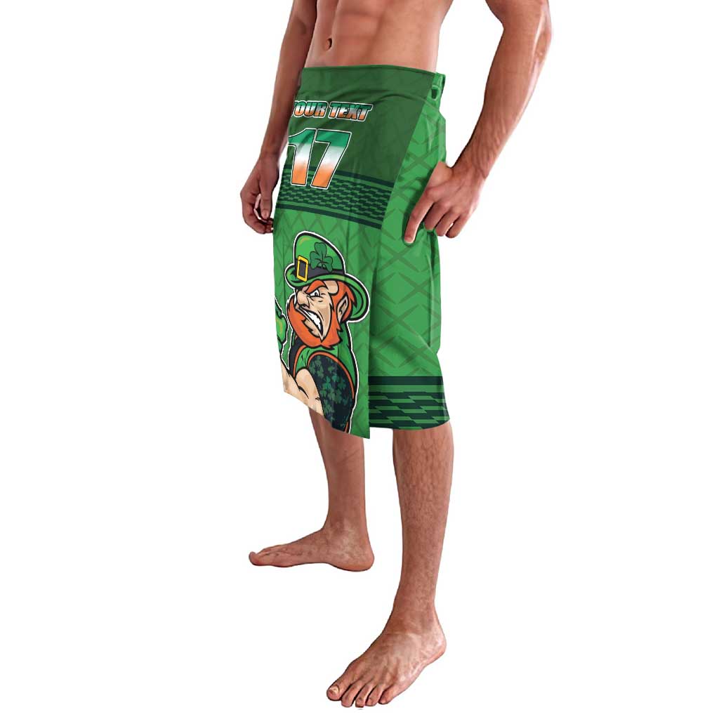 Custom Ireland Rugby with Celtic Pattern Lavalava Shamrock Go Champions