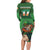 Custom Ireland Rugby with Celtic Pattern Long Sleeve Bodycon Dress Shamrock Go Champions