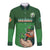 Custom Ireland Rugby with Celtic Pattern Long Sleeve Button Shirt Shamrock Go Champions